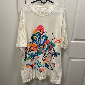 vintage 1990s Jacques Morét abstract art graphic tee.
